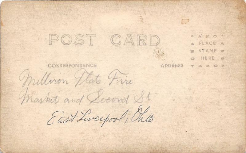 E78/ East Liverpool Ohio RPPC Postcard c1918 Milliron Flats Fire Disaster