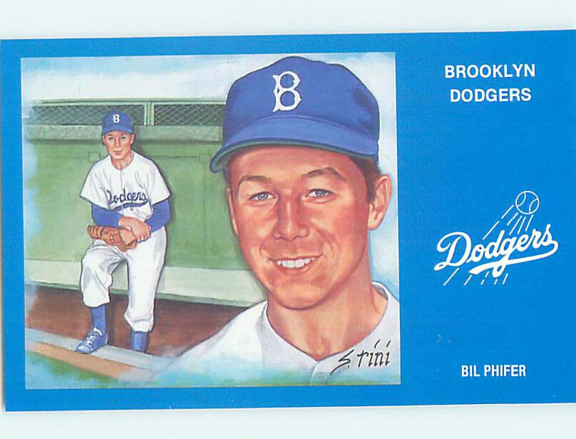 1980s DODGERS BASEBALL POSTCARD BIL PHIFER Brooklyn New York NY AG6250 United States New