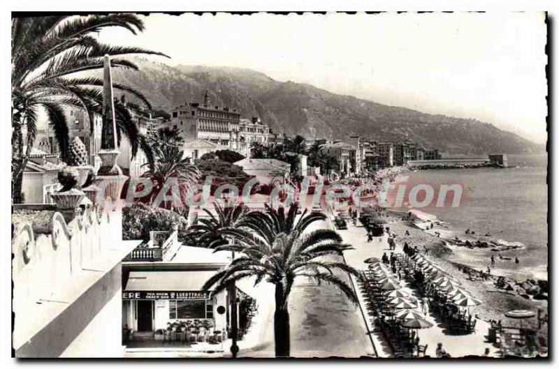 Old Postcard Menton The Promenade and views Beach Casino