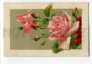 3033535 Pink ROSES w/ Buds by C. KLEIN vintage GOM 1402 PC