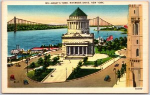 New York NY, Grant's Tomb, Riverside Drive, Overlooking Hudson River, Postcard