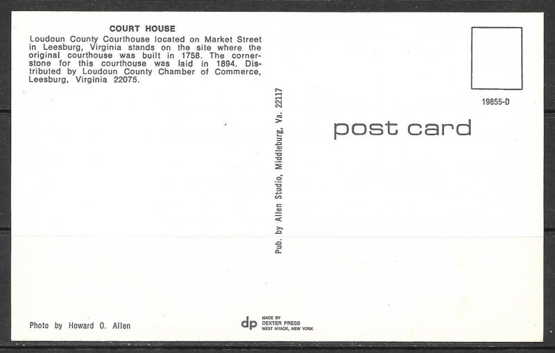 Virginia, Leesburg - Loudoun County Courthouse - [VA-019]