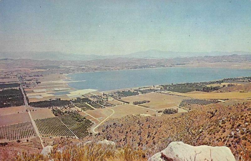 Lake Elisnore California from Ortego Terrace Scenic View Postcard JD933965