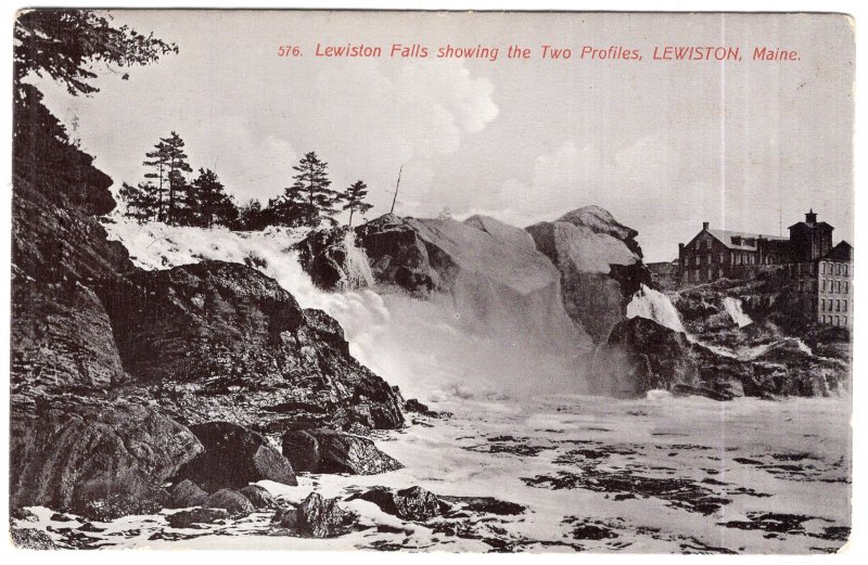 Lewiston, Maine, Lewiston Falls showing the Two Profiles