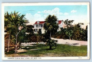 Key West Florida Postcard Country Club Golf Links Exterior c1930 Vintage Antique