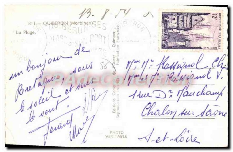 Old Postcard Quiberon Beach