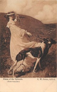 US3136 Diana of the Uplands c.W. Furse Tate Gallery Dogs Chien london artist