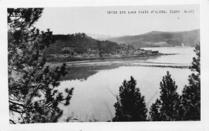 J76/ Coeur d' Alene Idaho RPPC Postcard c1930-50s Upper End of Lake 385