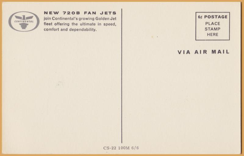 Continental Airlines, NEW 720B Fan Jet - 