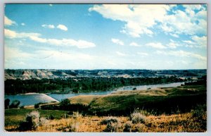 Yellowstone River, Forsyth, Montana, Vintage 1957 Chrome Postcard