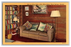 Postcard GA Sofa In Living Room Little White House Warm Springs Georgia
