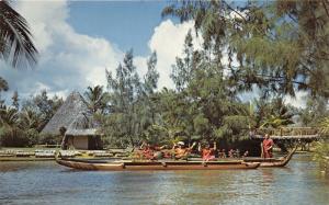 Hawaii~Samoans in Pageant of Long Canoes @ Plynesian Cultural Center~Postcard