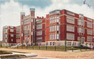 St Louis Missouri~McKinley High School At Intersection~1910 Postcard
