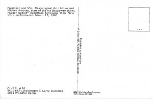 US President Ronald & Nancy Reagan 1981 Sugar Babies Ann Miller Mickey Rooney