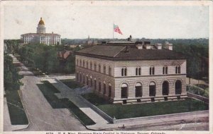 Colorado Denver U S Mint With State Caitol Building In The Distance 1910