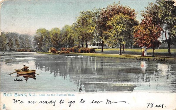 Lake on the Rumson Road Red Bank, New Jersey Postcard