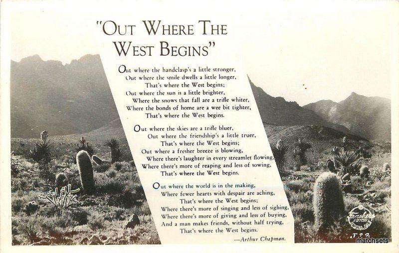 1940's Western Poem Mojave Desert cactus FRASHER postcard 3248