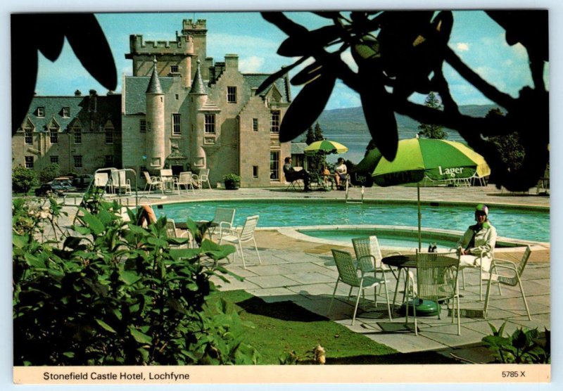2 Postcards LOCH FYNE, Scotland UK ~ STONEFIELD CASTLE HOTEL Pool   4x6