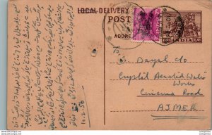 India Postal Stationery Horse 6p Ajmer cds Plumer Aerated Water works