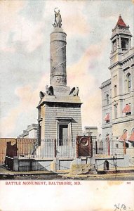 Battle Monument Baltimore, Maryland MD Postcards