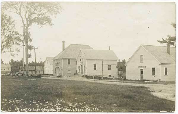 Nobleboro ME Town House Post Office Dirt Street RPPC Real Photo Postcard