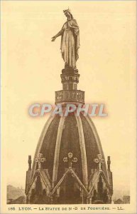 Old Postcard Lyon - The Statue of N-D Fourviere