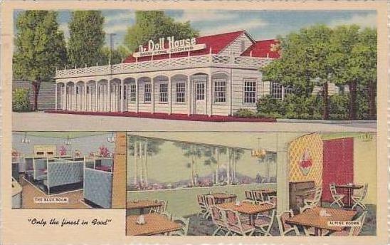 Utah Salt Lake City Dollhouse Restaurant Multi View Interior Curteich 1954