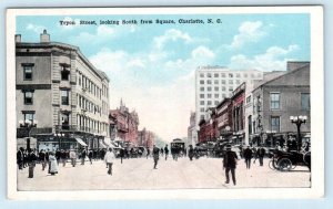 2 Postcards CHARLOTTE, North Carolina NC ~ TRYON STREET Scenes North/South 1910s