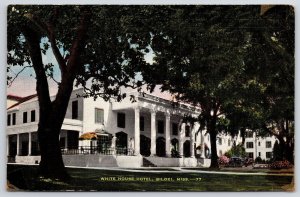 1943 White House Hotel Biloxi Mississippi MS Grounds Big Trees Posted Postcard