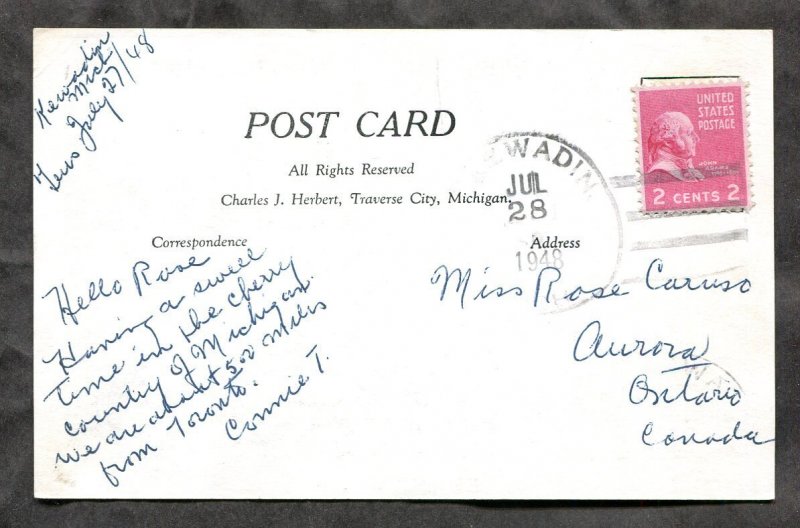 h2767 - ELK RAPIDS Michigan 1948 Postcard by Hebert