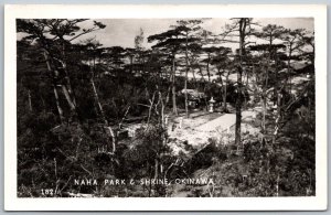 Okinawa Japan 1940s RPPC Real Photo Postcard View Naha Park and Shrine