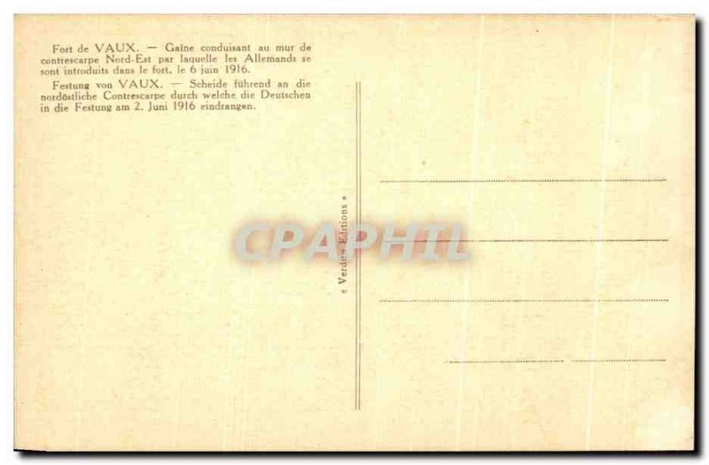 Old Postcard Fort de Vaux duct leading to counterscarp wall Militaria