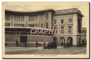 Carte Postale Ancienne Poste Reims Hotel Post