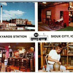 c1970s Sioux City, IA KD Stockyards Station Railway Train Depot Pottery PC A235