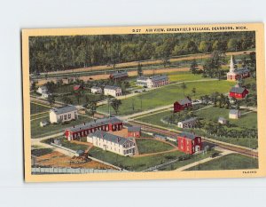 Postcard Air View Greenfield Village Dearborn Michigan USA