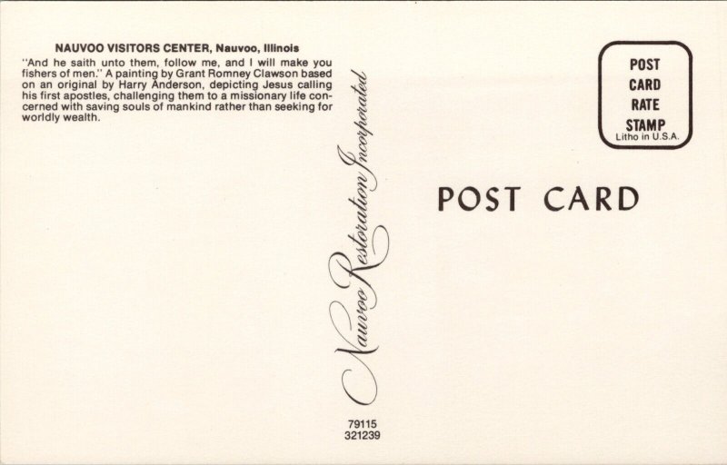 Painting by Grant Romney Clawson Nauvoo Visitors Center IL Postcard PC371