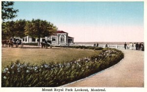 Vintage Postcard Mount Royal Park Lookout Sightseeing Spot Montreal Canada