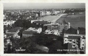 Old RPPC, Real Photo, View From Malbar Hill, Bombay, India,Old Postcard