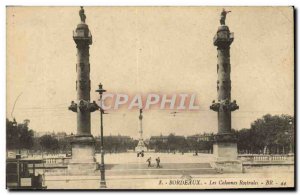 Old Postcard Bordeaux Rostral Columns