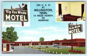 MILLINGTON, Tennessee TN ~ Roadside RIP VAN WINKLE MOTEL Shelby County Postcard 