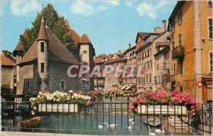 'Modern Postcard Annecy Palais de l''Isle and the Old in Bloom Thiou canal'