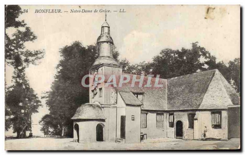 Old Postcard Honfleur Notre Dame De Grace