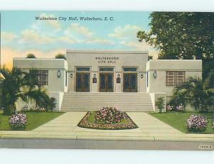 Unused Linen CITY HALL SCENE Walterboro South Carolina SC hs5915