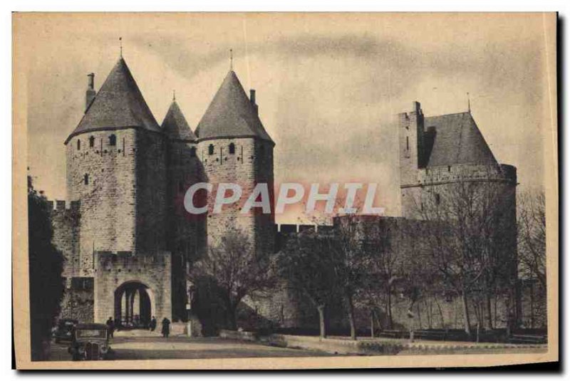 Old Postcard La Cite in Carcassonne Narbonne Gate