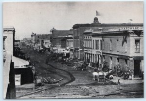 SAN FRANCISCO, CA ~ BATTERY STREET Scene in 1850s ~ 1985 Repro Postcard 4x6