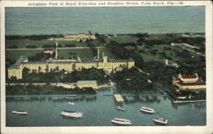 Palm Beach Florida FL Birdseye View 1910s-30s Postcard