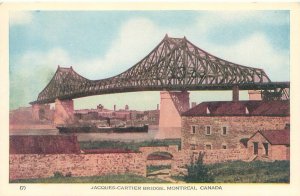 Montreal Canada Jacques-Cartier Bridge  White Border Postcard  Unused