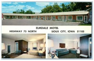 c1950's Elmdale Motel Sioux City Iowa IA Multiview Unposted Vintage Postcard
