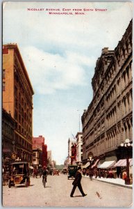 Nicollet Avenue From 6th Street Minneapolis Minnesota MN Street View Postcard
