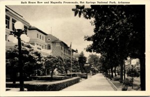 Vtg Bath House Row Magnolia Promenade Hot Springs National Park AR Postcard